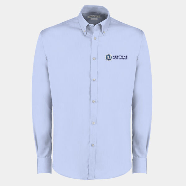 Kustom Kit Long Sleeve Slim Fit Oxford Twill Non-Iron Shirt Thumbnail