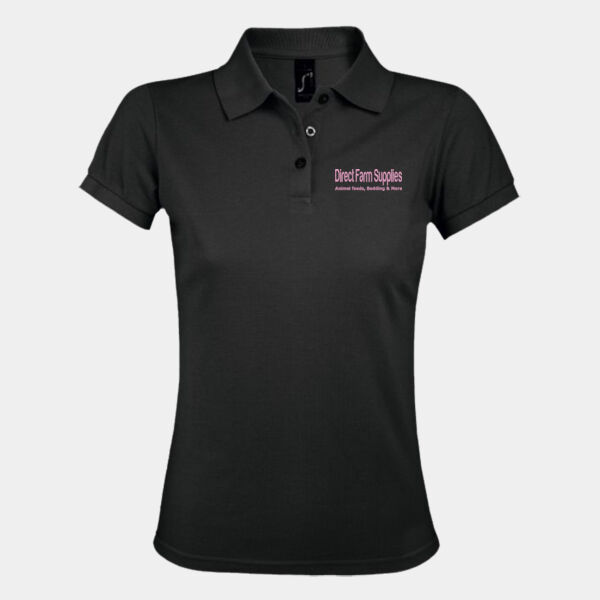 Pink Embroidered - SOL'S Ladies Prime Poly/Cotton Piqué Polo Shirt Thumbnail