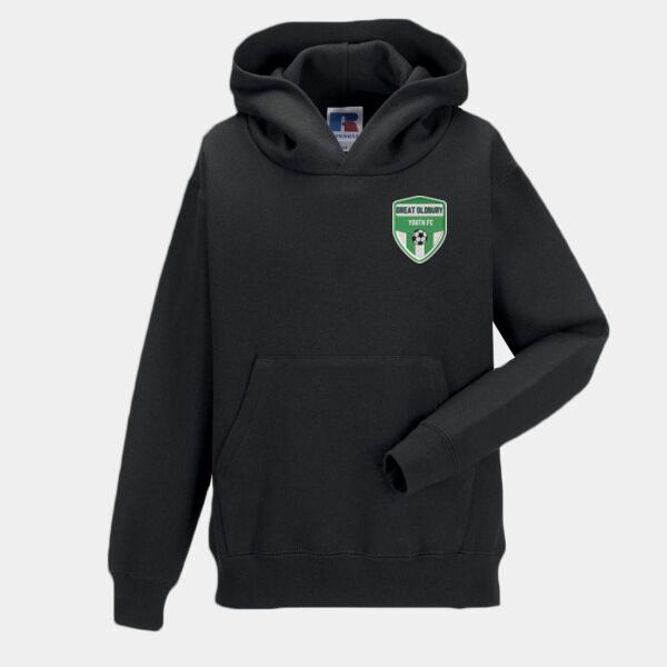 Embroidered front and printed back - Russell Kids Hoodie Thumbnail