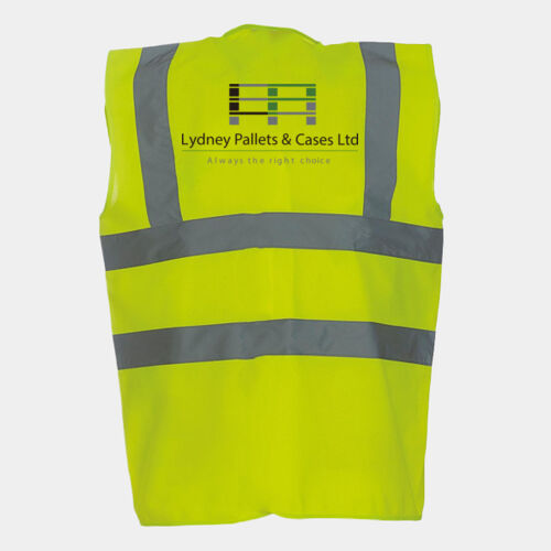 Back Print Only - "lydney pallets" Hi Vis Waist Jackets Thumbnail